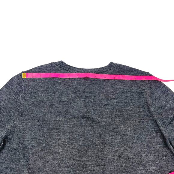 Talbots Womens Gray Color Block Italian Merino Wool Cardigan Work Twin Set Sz LP - Picture 14 of 16